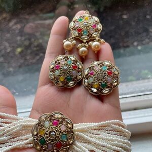 Elegant Multicolor Pendant with Pearl Accents